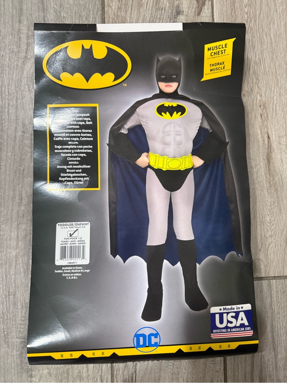 Batman Toddler Costume - Black, Gray & Yellow